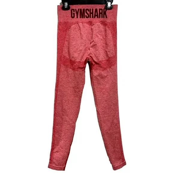 GYMSHARK Red Flat Front Flex High Waisted Activewear Leggings Women’s Size M - Picture 4 of 9